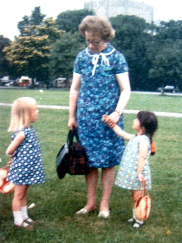 Original photograph 1967 Me, Nanny and little sis on The Downs, Bristol