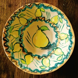 Underglazed bowl with pears